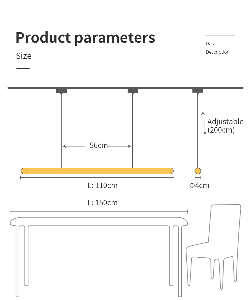 contemporary solid wood and brass pendant light 1.1m walnut all 17