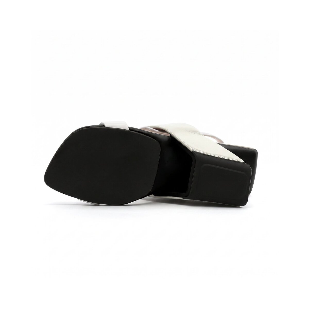 Contour Strap Slingback Sandals with Geometric Heel