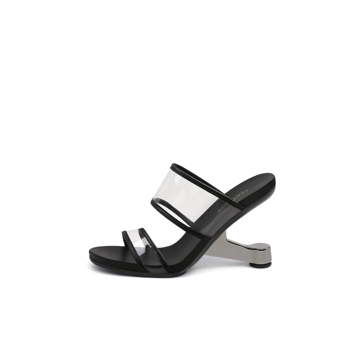 contrast color transparent heels all black 1