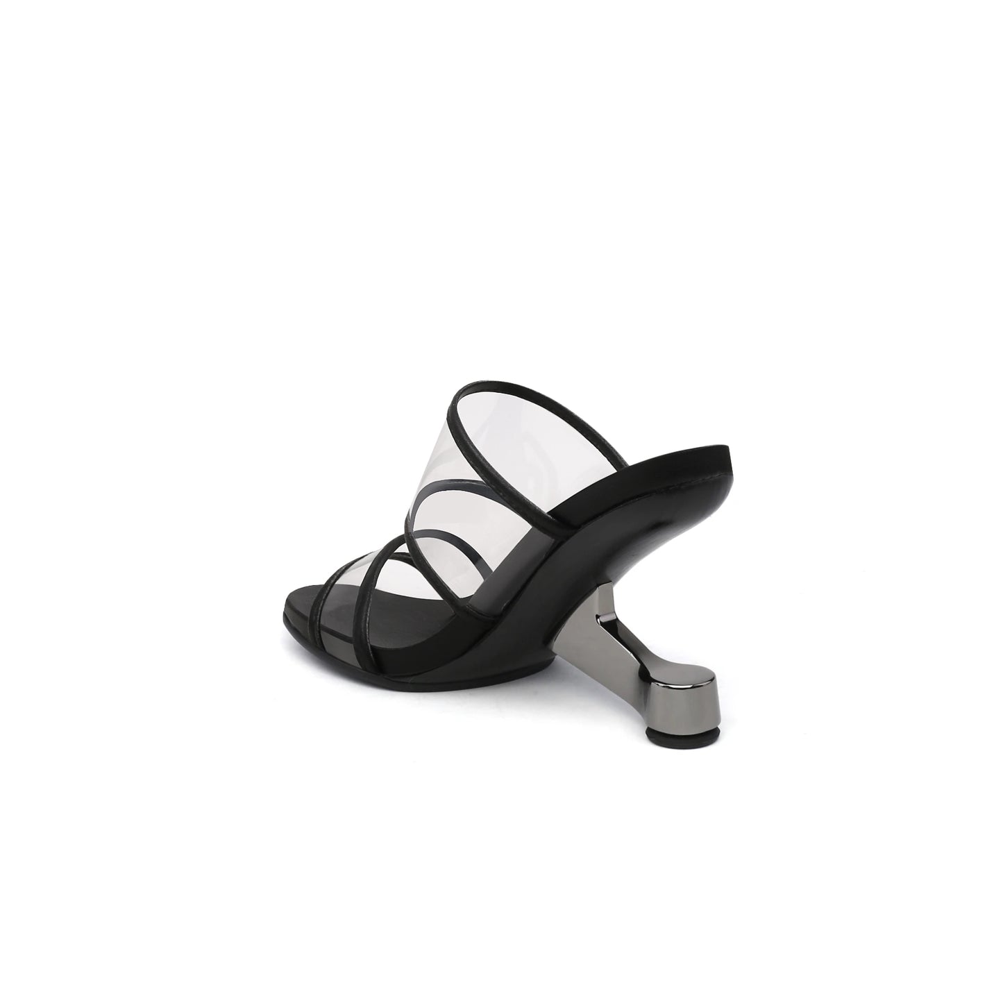 contrast color transparent heels all black 4