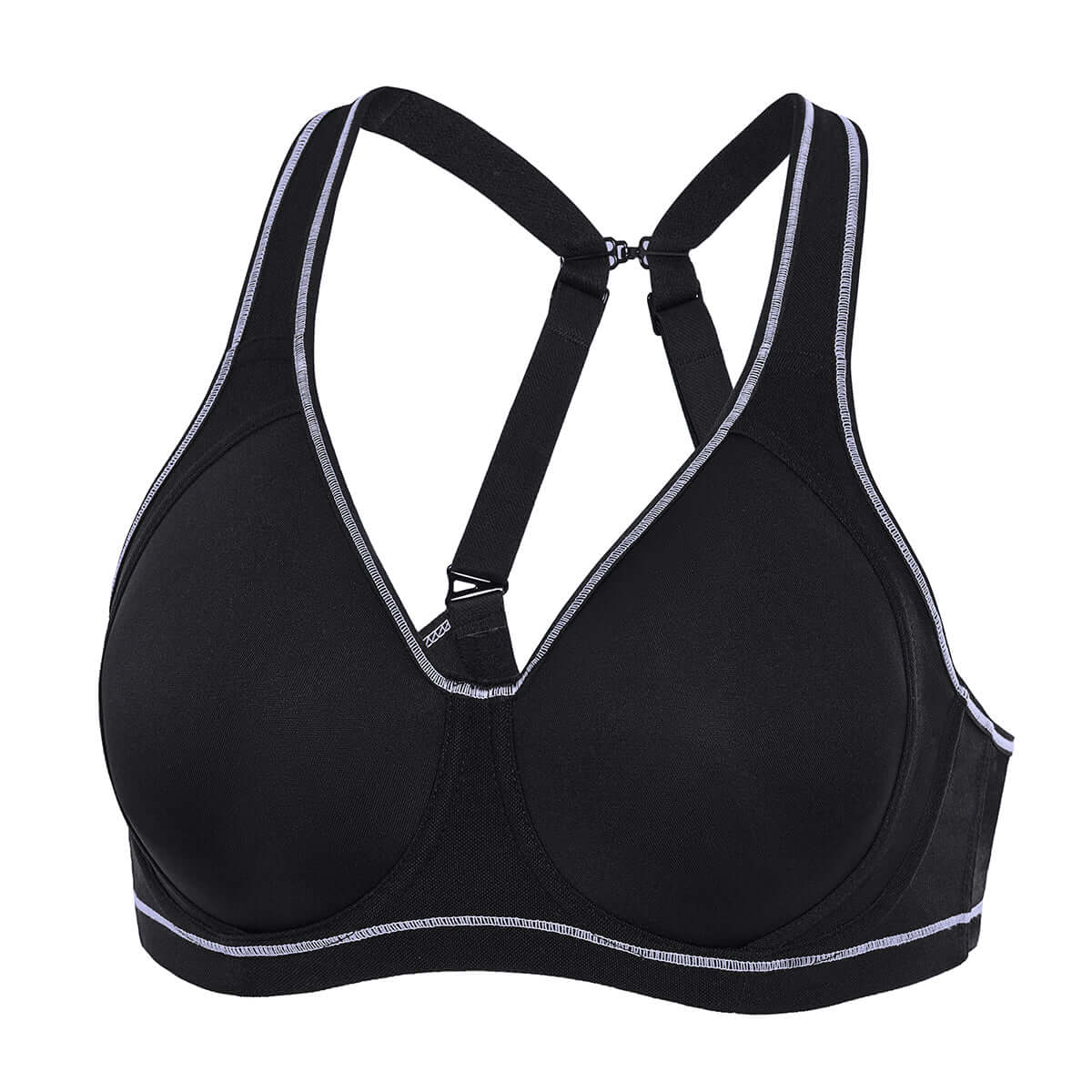 cooling comfort high impact full cup running bra all black 4
