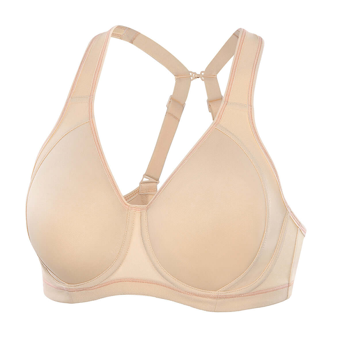 cooling comfort high impact full cup running bra all nude 4