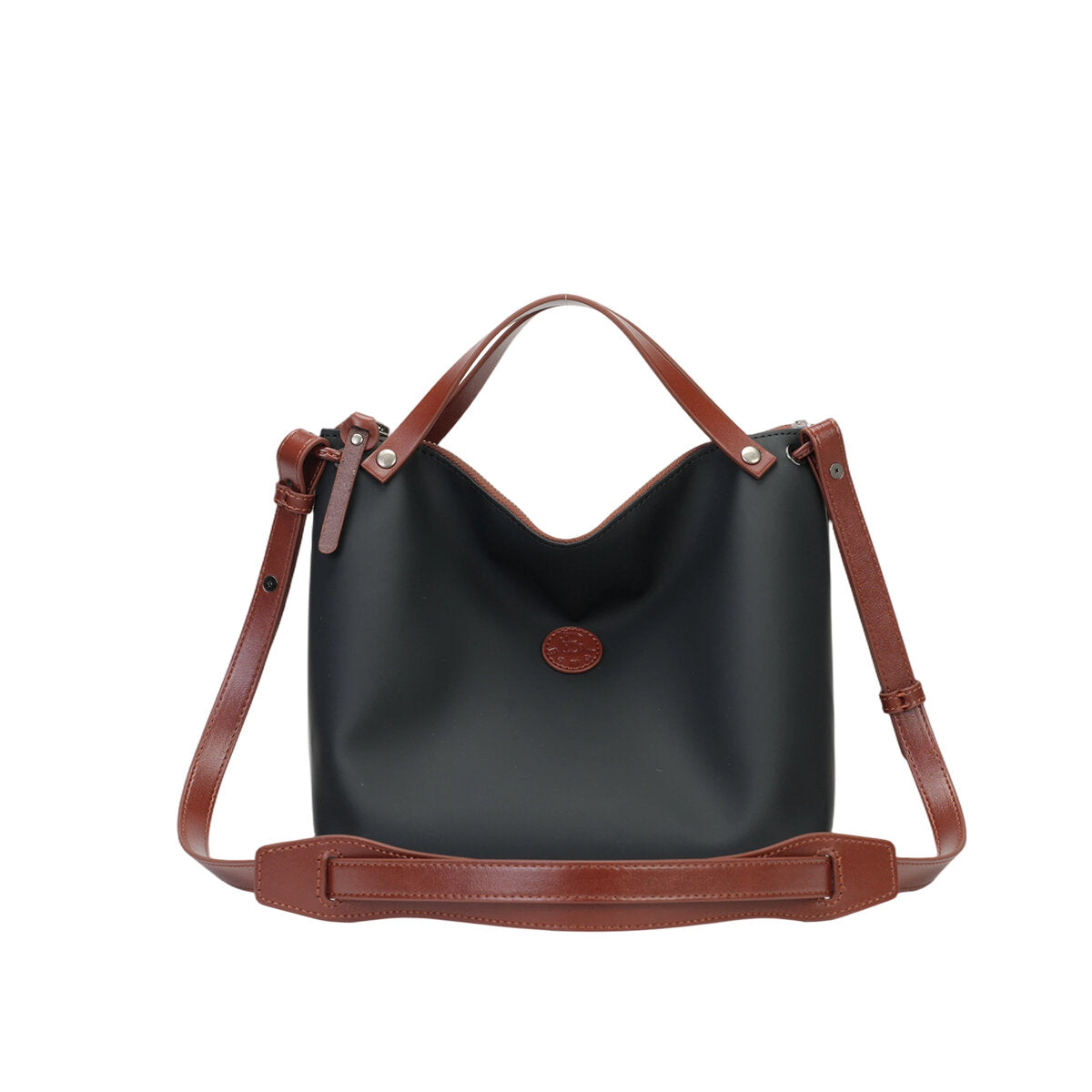Cordura Ballistic Nylon Slouchy Tote Bag – Leather Trim 2-Way Convertible Shoulder & Crossbody Bag