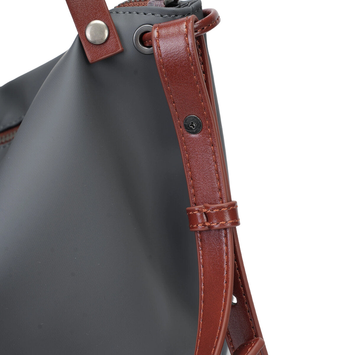 Cordura Ballistic Nylon Slouchy Tote Bag – Leather Trim 2-Way Convertible Shoulder & Crossbody Bag