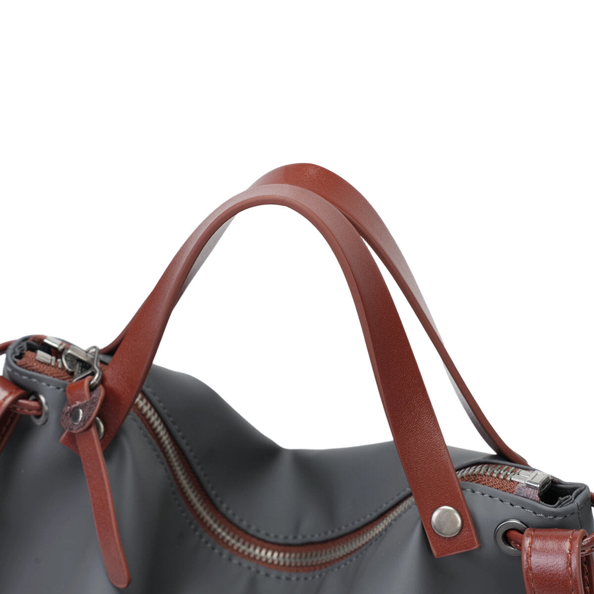 Cordura Ballistic Nylon Slouchy Tote Bag – Leather Trim 2-Way Convertible Shoulder & Crossbody Bag