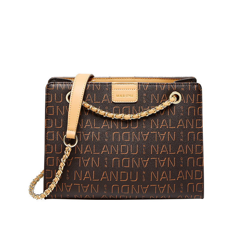 corporate large capacity monogram shoulder bag coffee 1