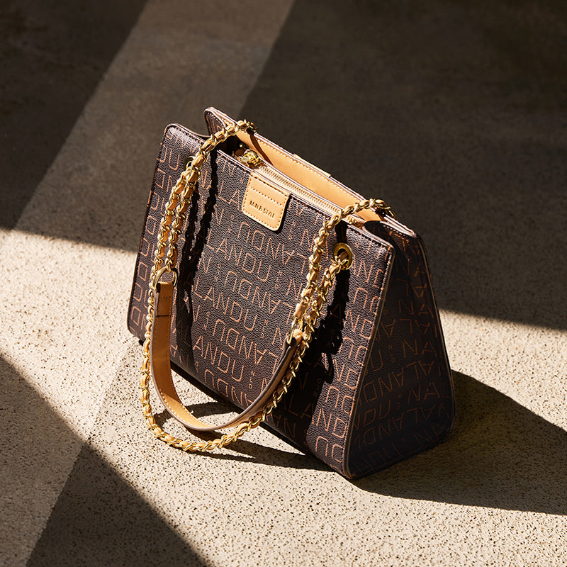 corporate large capacity monogram shoulder bag coffee 2