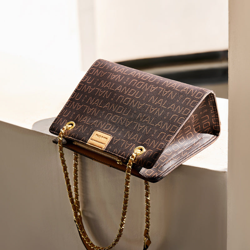 corporate large capacity monogram shoulder bag coffee 5