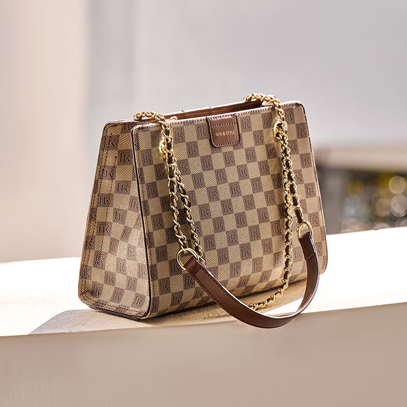 corporate large capacity monogram shoulder bag khaki 2