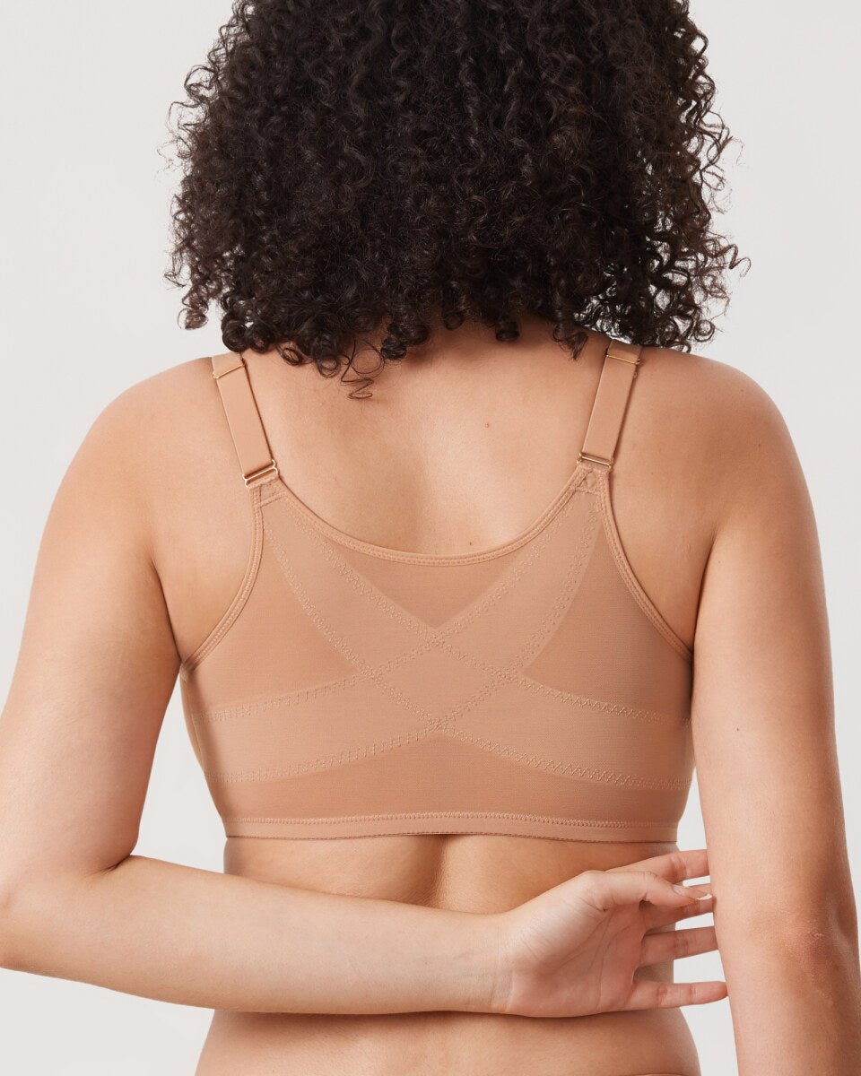 Cosnufy Front Closure Sheer Mesh Posture Support Bra