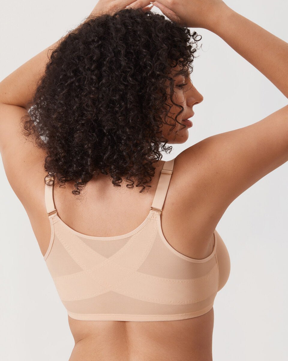 Cosnufy Front Closure Sheer Mesh Posture Support Bra