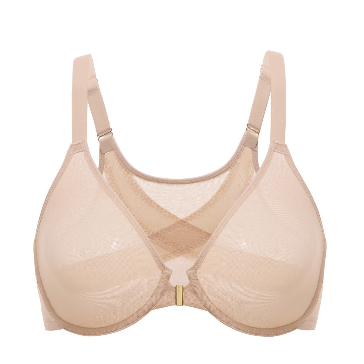 Cosnufy Front Closure Sheer Mesh Posture Support Bra
