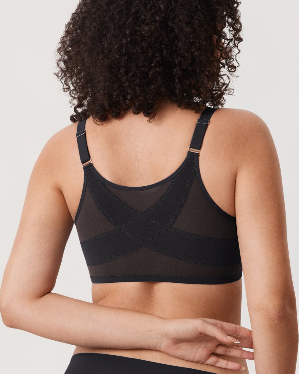 Cosnufy Front Closure Sheer Mesh Posture Support Bra