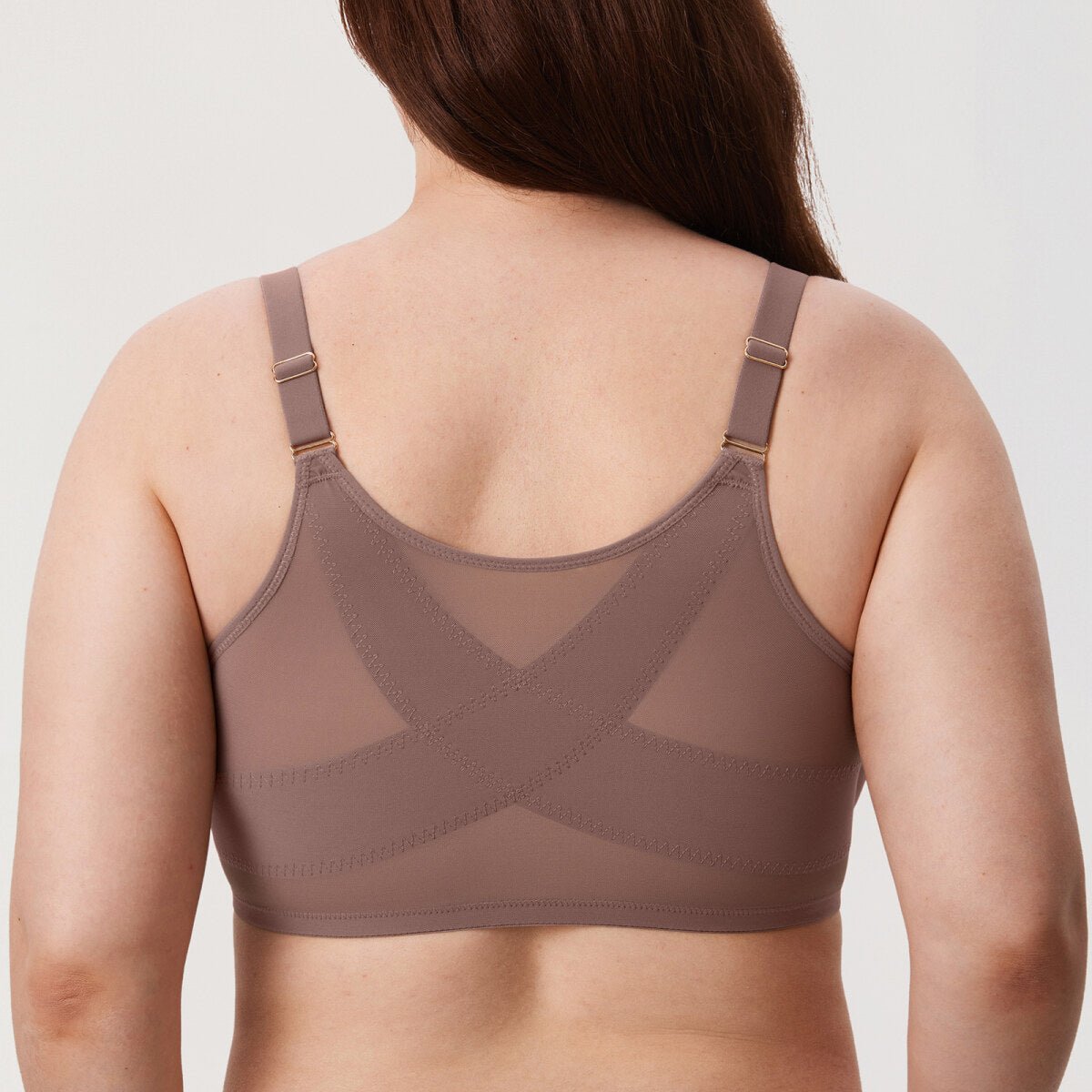 Cosnufy Front Closure Sheer Mesh Posture Support Bra