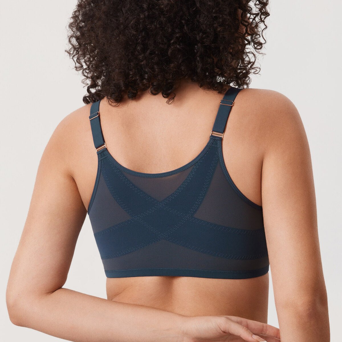 Cosnufy Front Closure Sheer Mesh Posture Support Bra