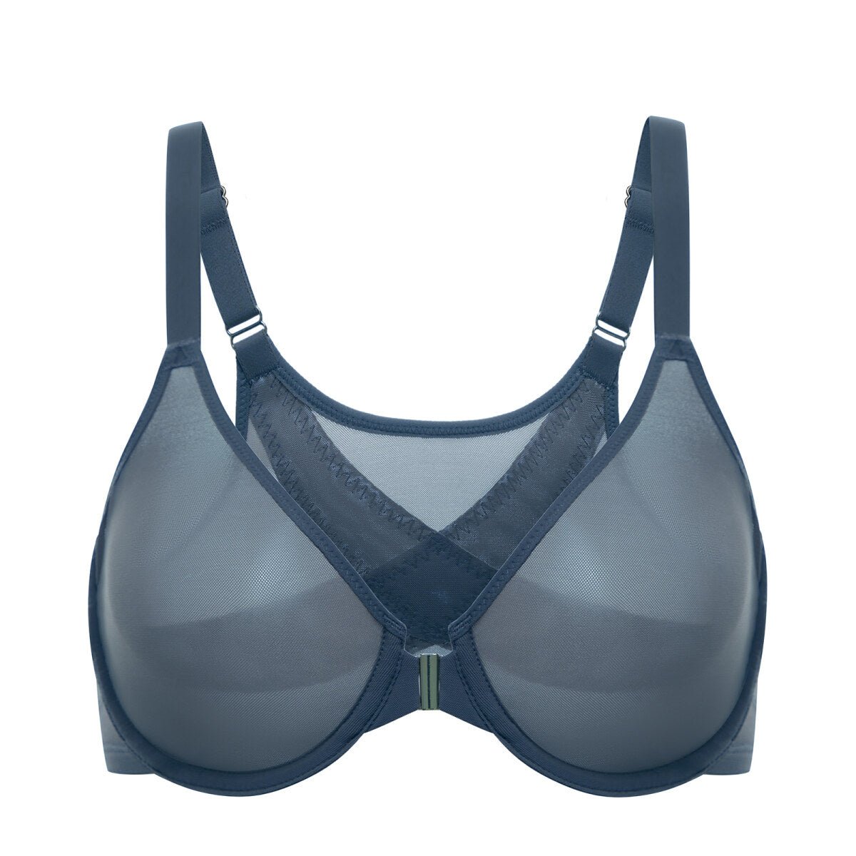 Cosnufy Front Closure Sheer Mesh Posture Support Bra