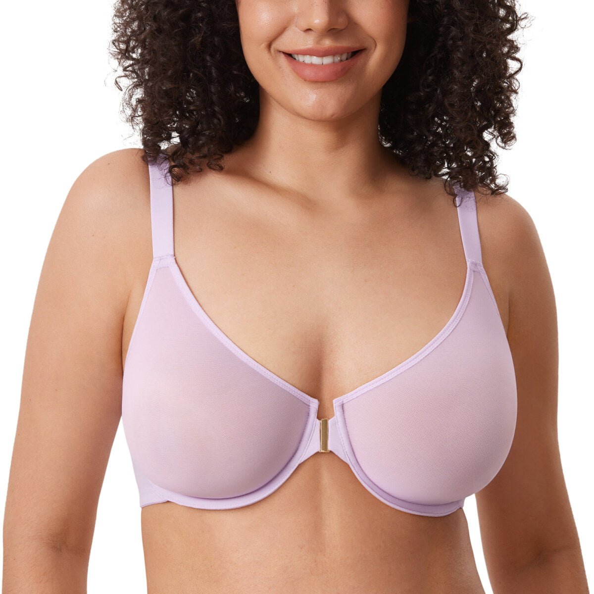 Cosnufy Front Closure Sheer Mesh Posture Support Bra