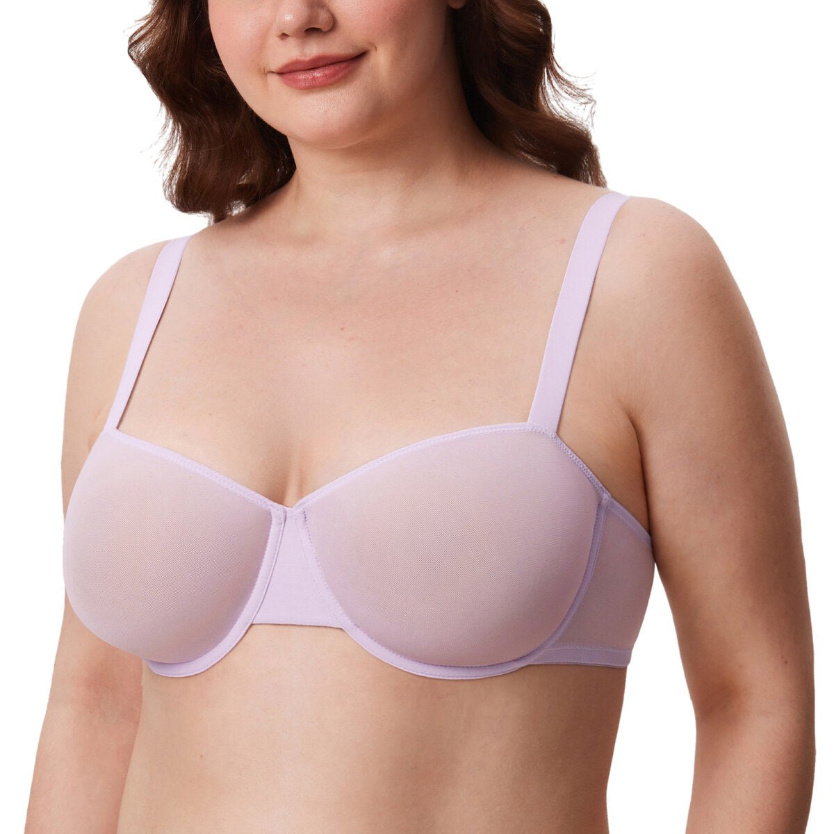 Cosnufy Sheer Mesh Balconette Bra