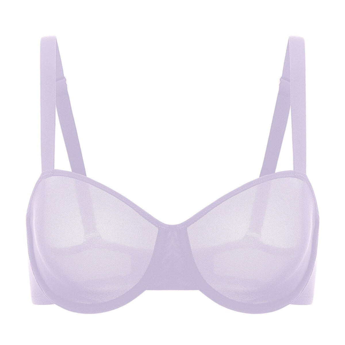 Cosnufy Sheer Mesh Balconette Bra