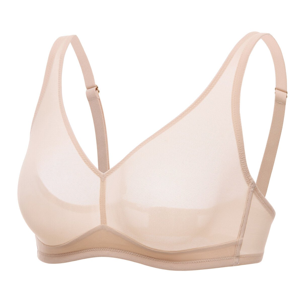 Cosnufy Sheer Mesh Wireless Full Coverage Unlined Bra