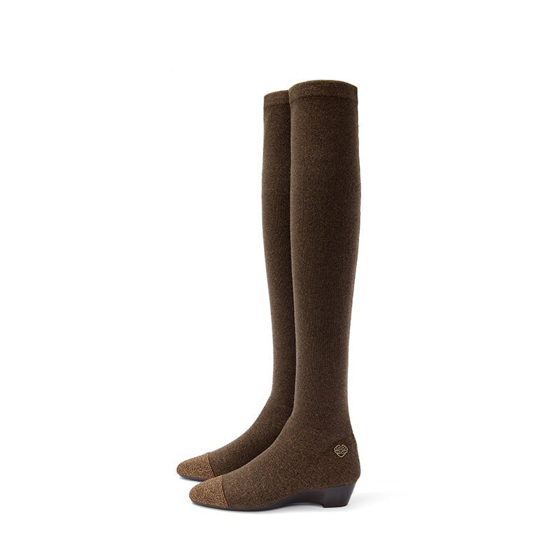 Country Low Heel Stretch Over the Knee Boots - 0cm