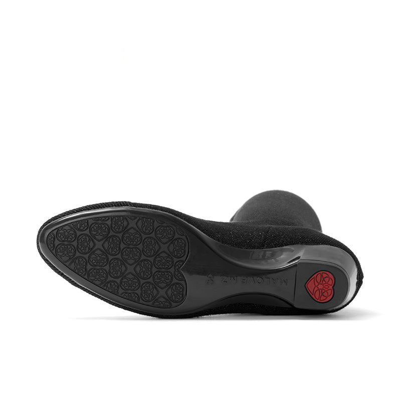 Country Low Heel Stretch Over the Knee Boots - 0cm