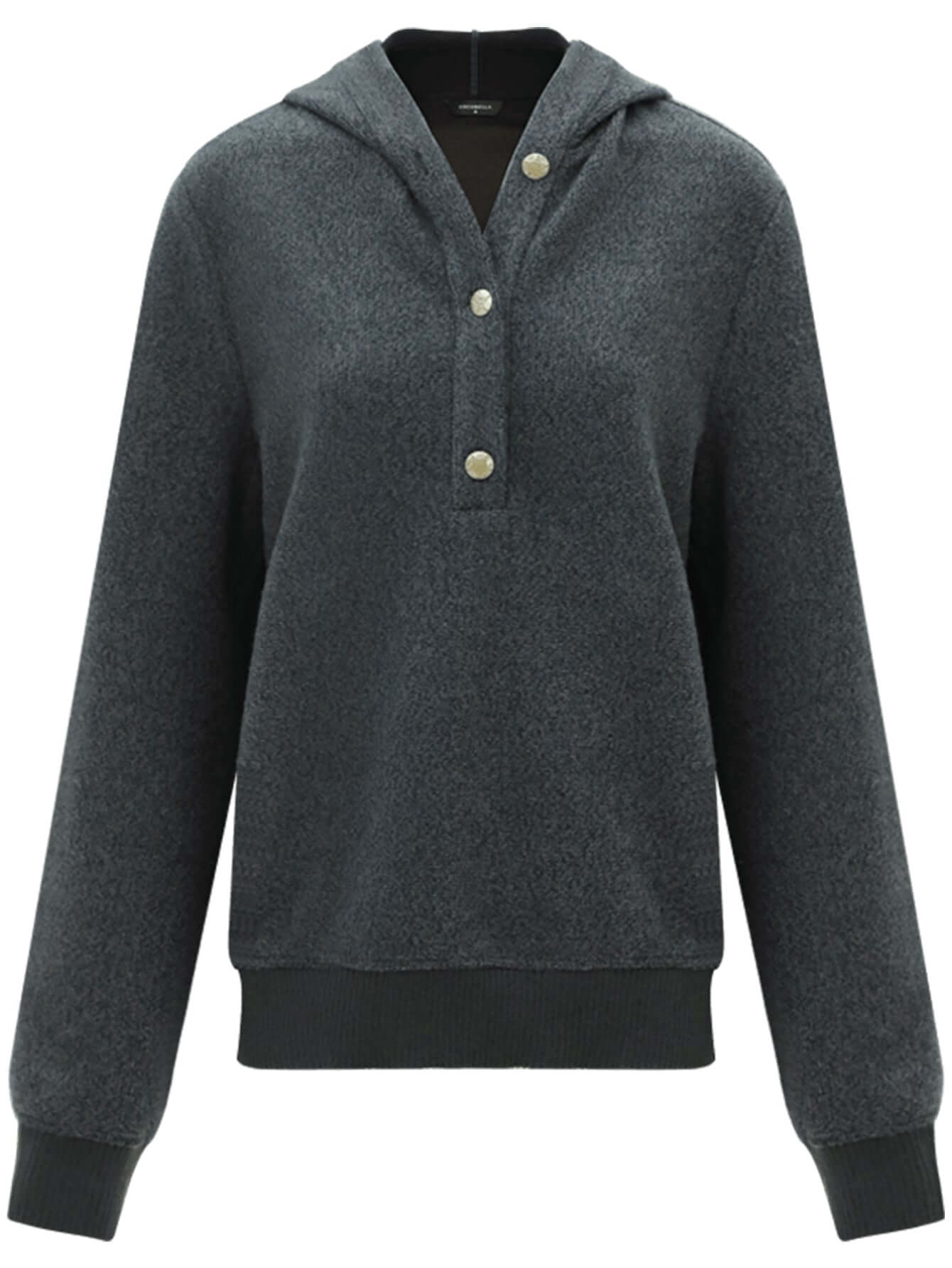 cozy button up grey hooded sweater all grey 4
