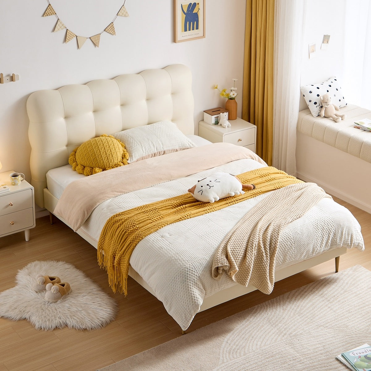 cream bubble bed and mattress for children all cream 3