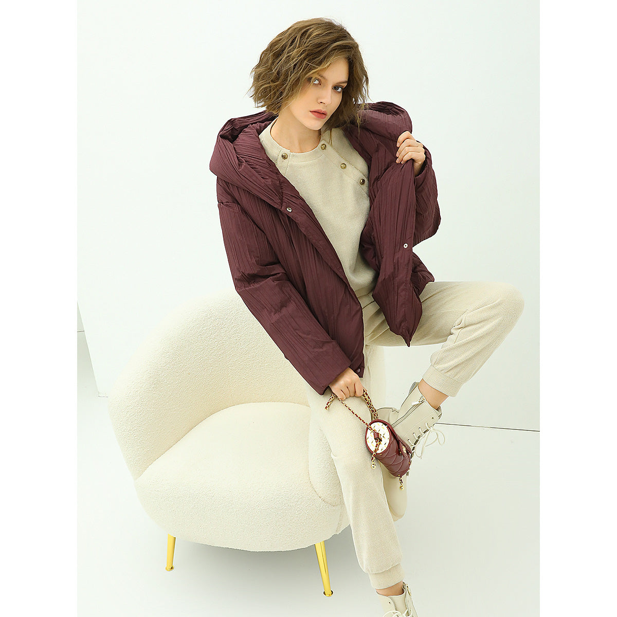 cream knitted sweater pants with gold snap buttons all cream 3