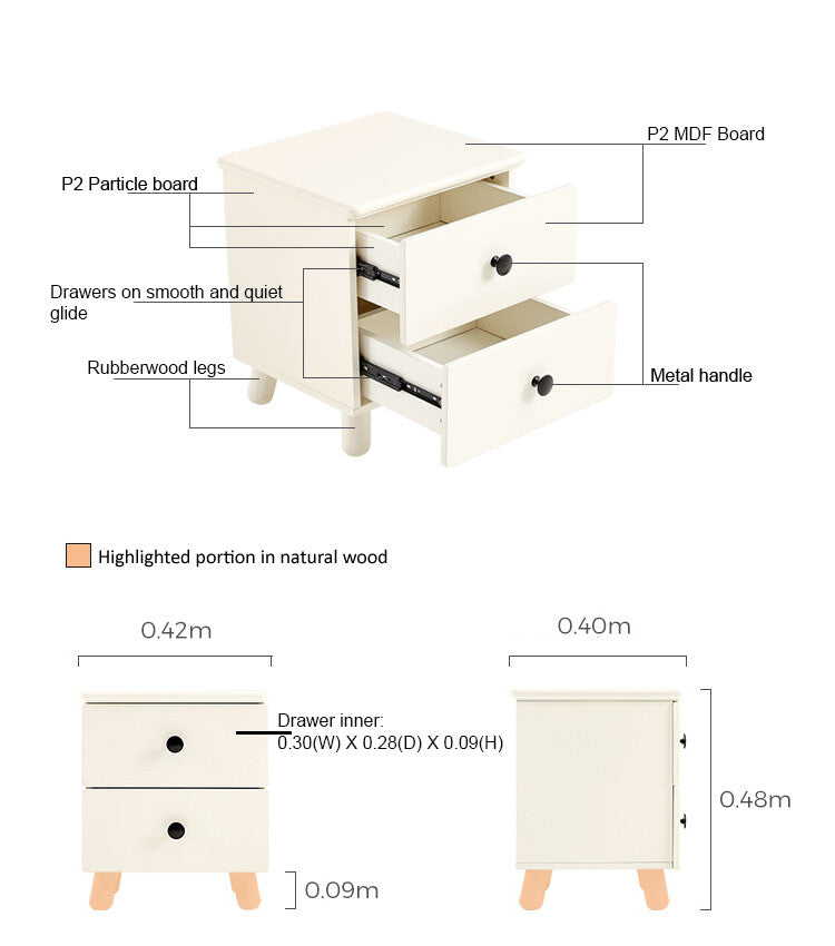 creamy white bedside kids cabinet all 14