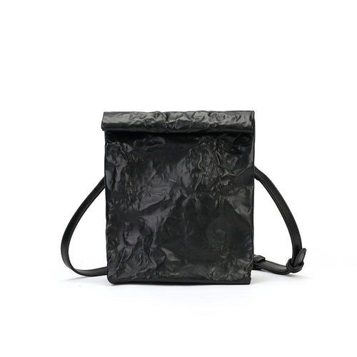 Crinkled Roll-Top Crossbody Bag – 3-Way Mini Messenger & Belt Bag
