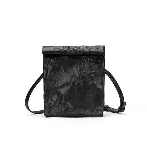 Crinkled Roll-Top Crossbody Bag – 3-Way Mini Messenger & Belt Bag