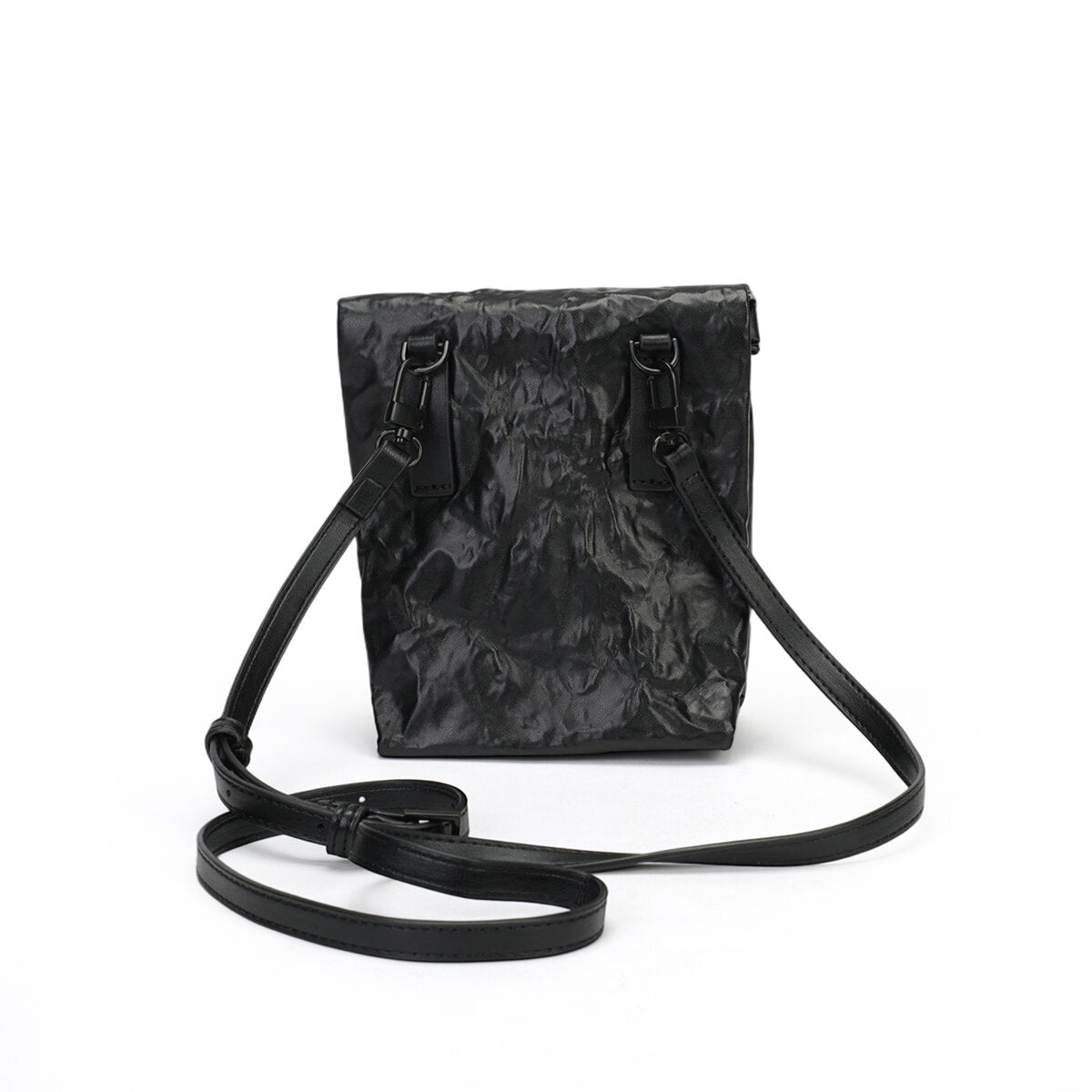 Crinkled Roll-Top Crossbody Bag – 3-Way Mini Messenger & Belt Bag