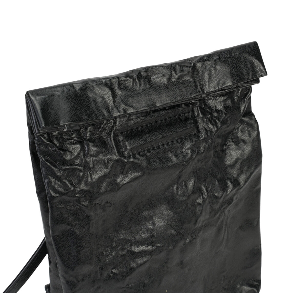 Crinkled Roll-Top Crossbody Bag – 3-Way Mini Messenger & Belt Bag
