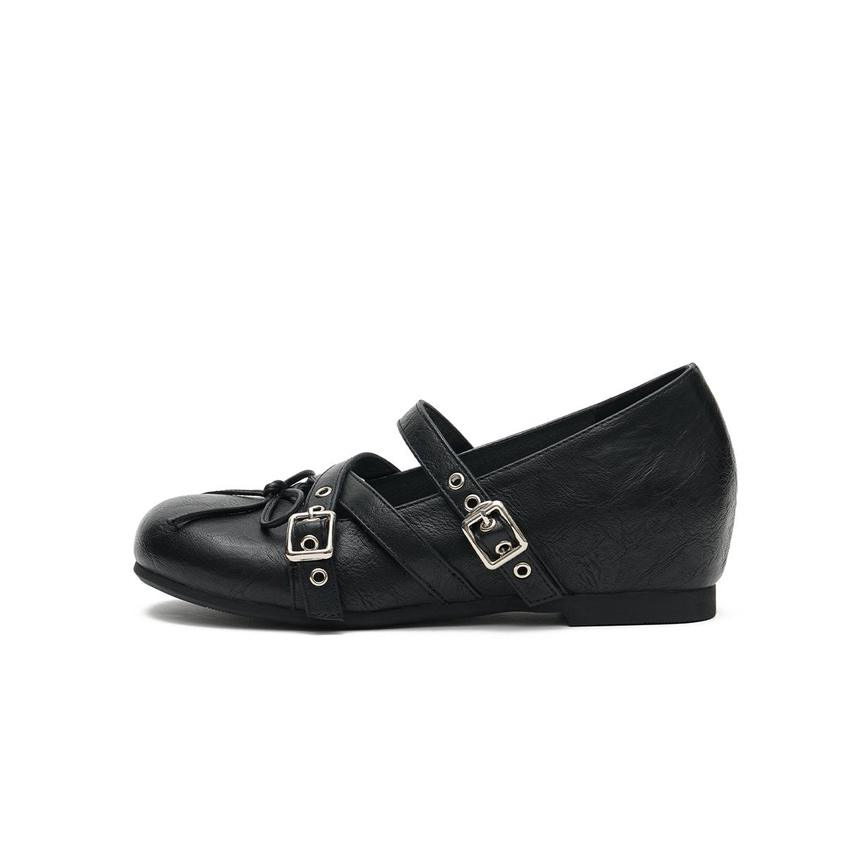 Crisscross Buckle Strap Mary Jane Wedge Flats