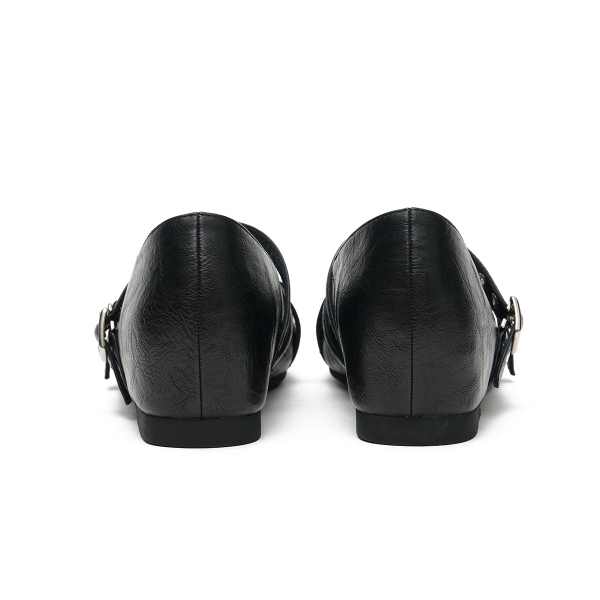 Crisscross Buckle Strap Mary Jane Wedge Flats