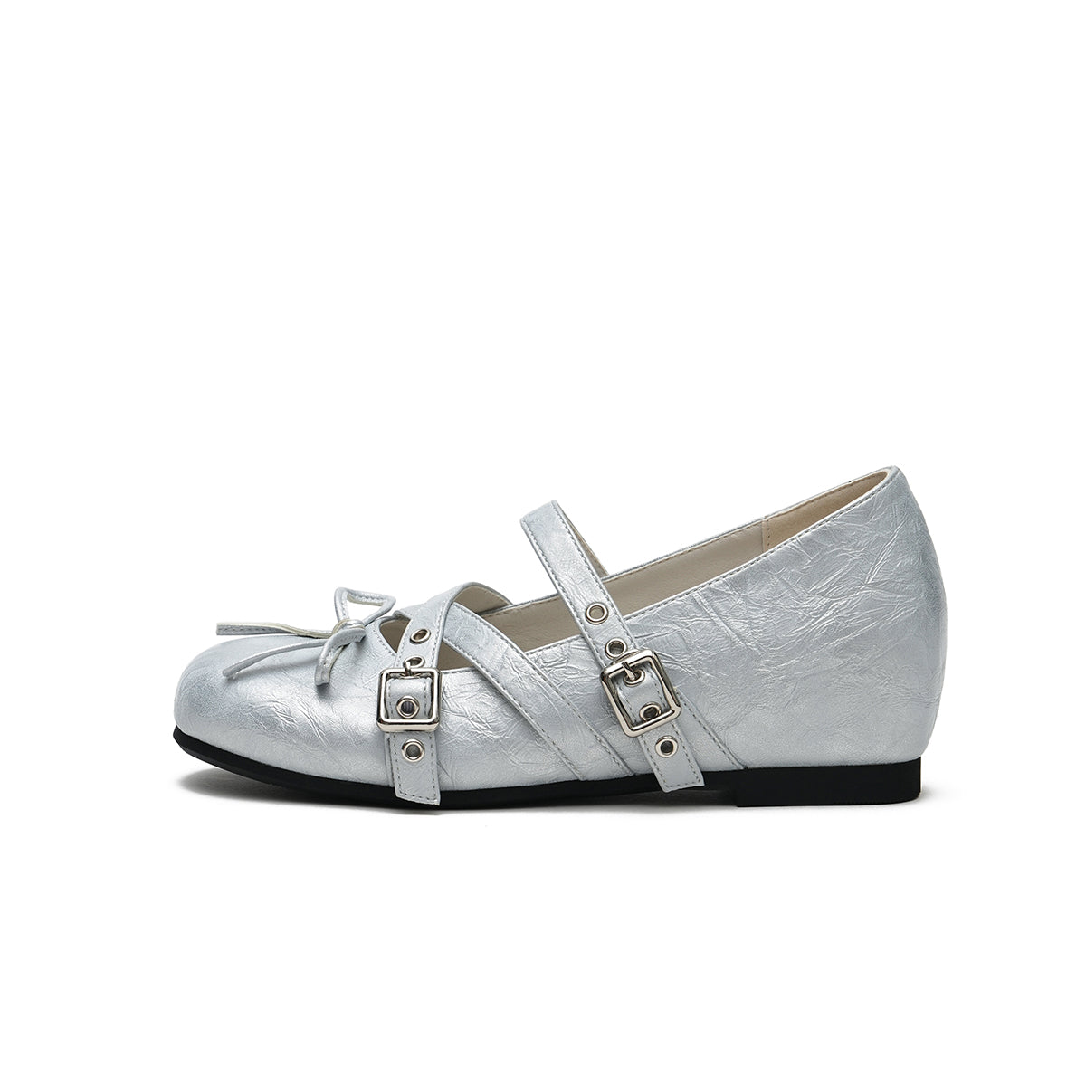 Crisscross Buckle Strap Mary Jane Wedge Flats