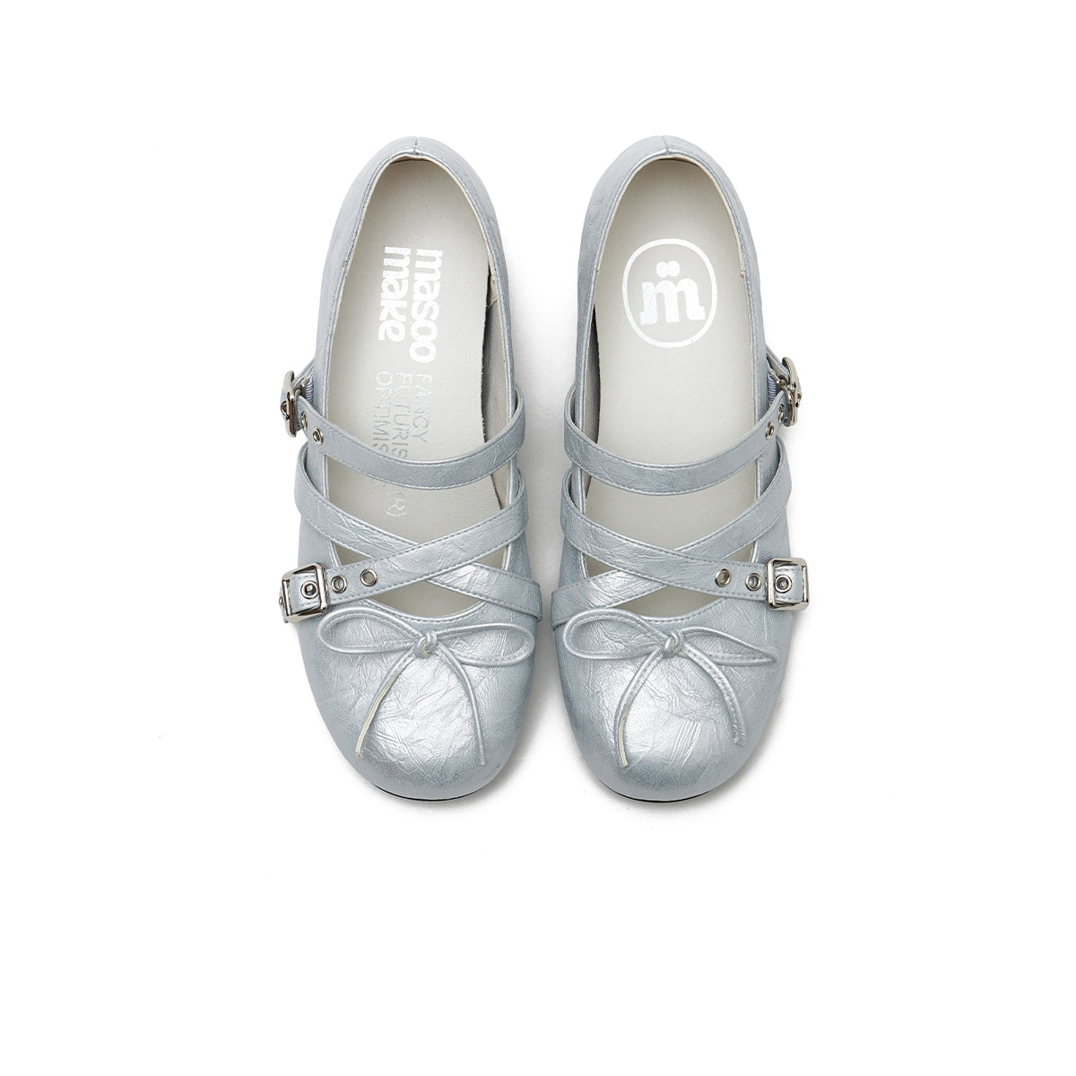 Crisscross Buckle Strap Mary Jane Wedge Flats