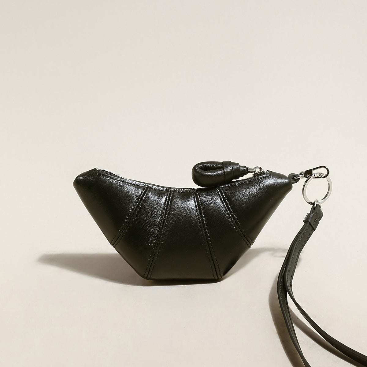 croissant clutch bag charm black 1