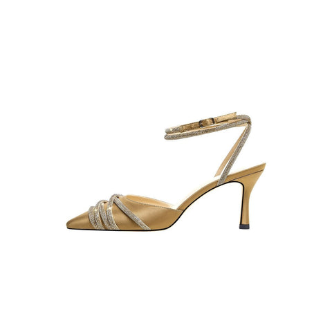 Crystal Crisscross Ankle Wrap Slingback Heels