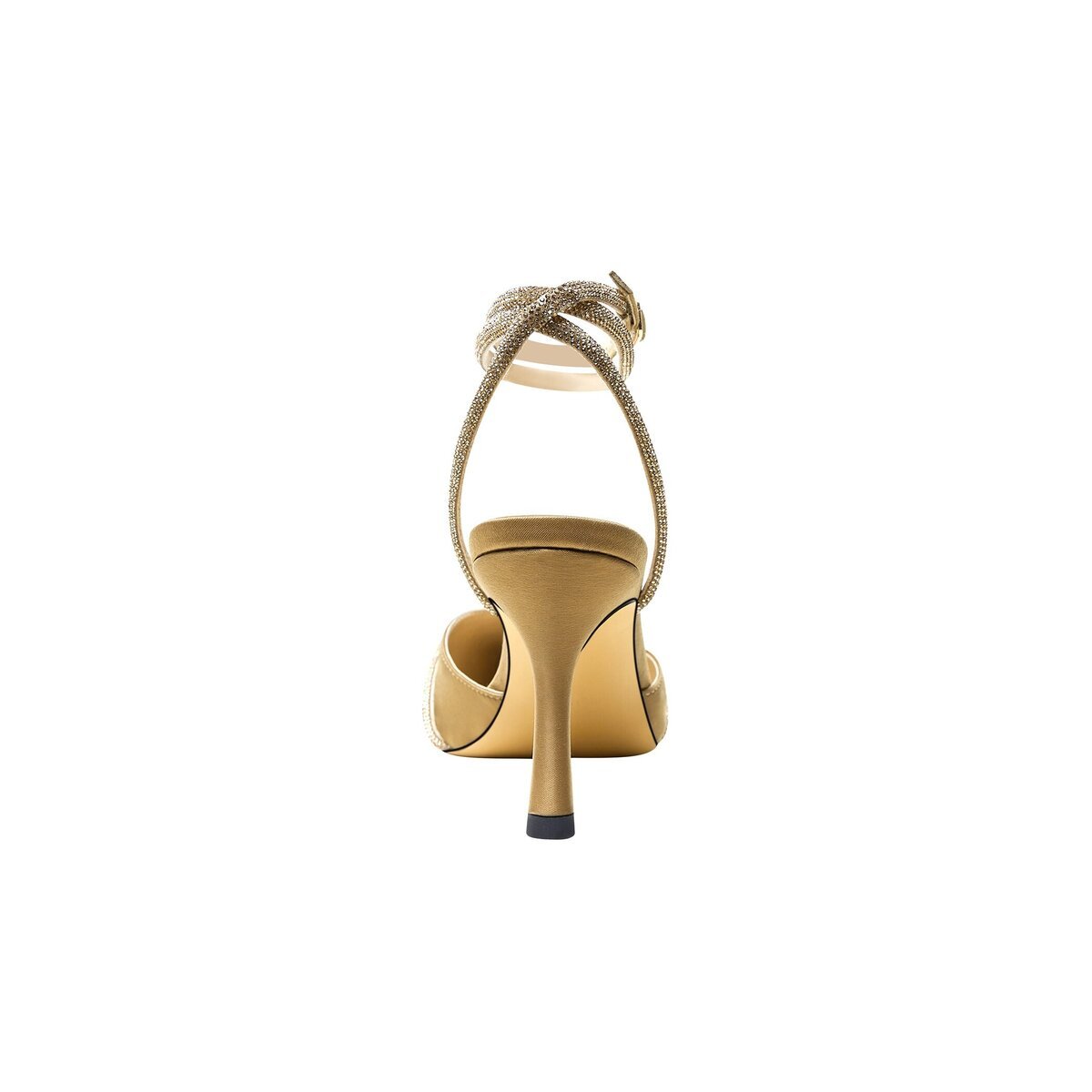 Crystal Crisscross Ankle Wrap Slingback Heels