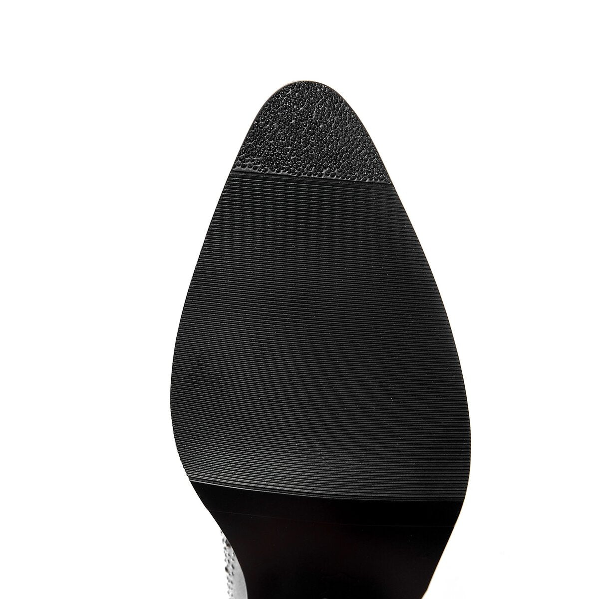 Crystal Studded Pointed Toe Suede Block Heel Mules