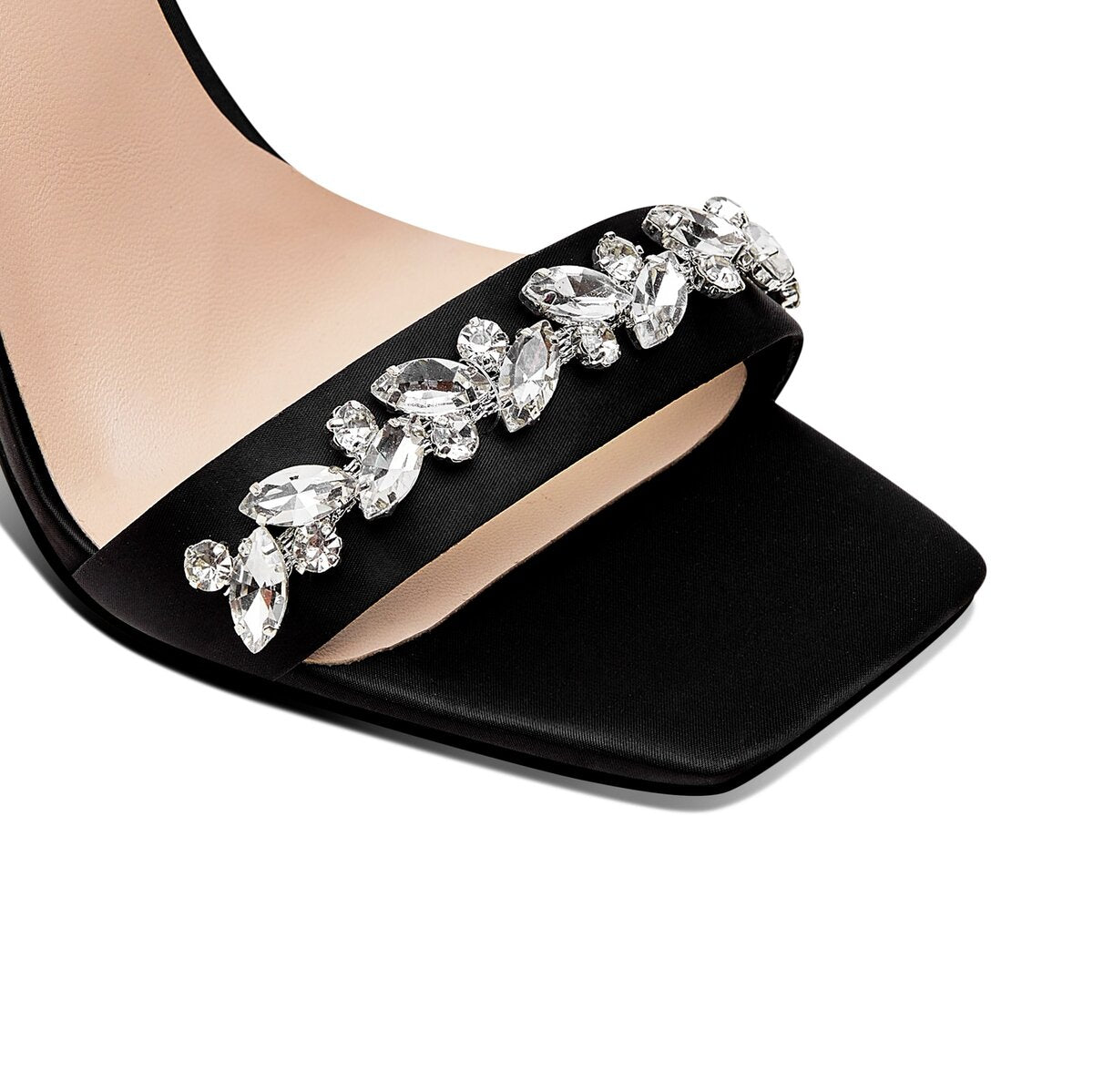 Crystal Vine Open Toe Sandals with Sculptural Clear Stiletto Heel