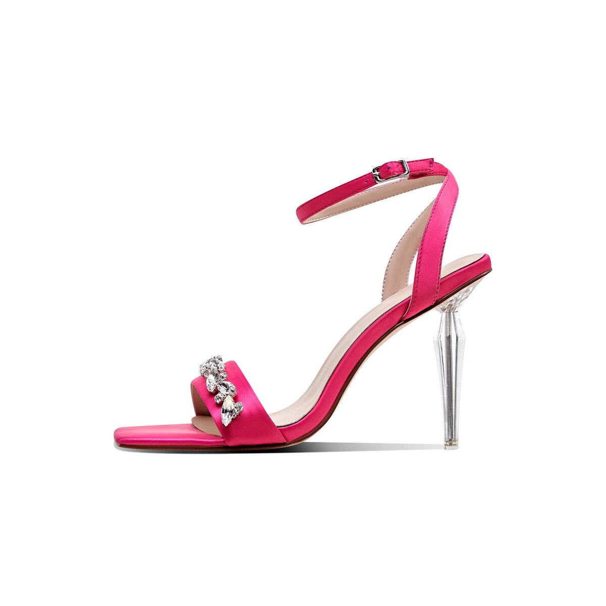 Crystal Vine Open Toe Sandals with Sculptural Clear Stiletto Heel