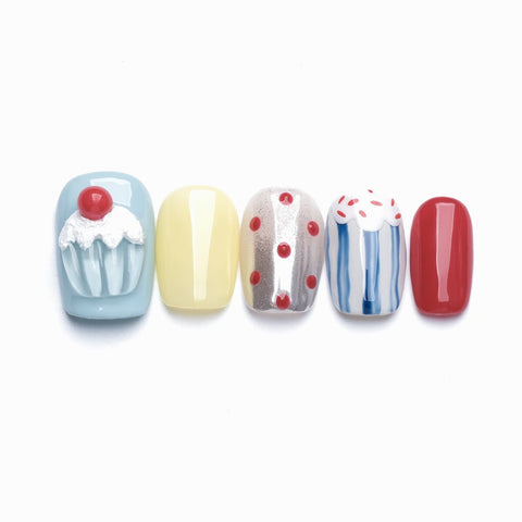 Cupcake Party 3D Cupcake Press-On Nails