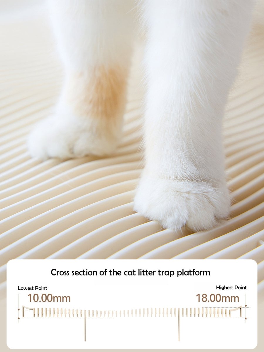 Curved Wave Cat Litter Trapping Mat with Non - Slip Base