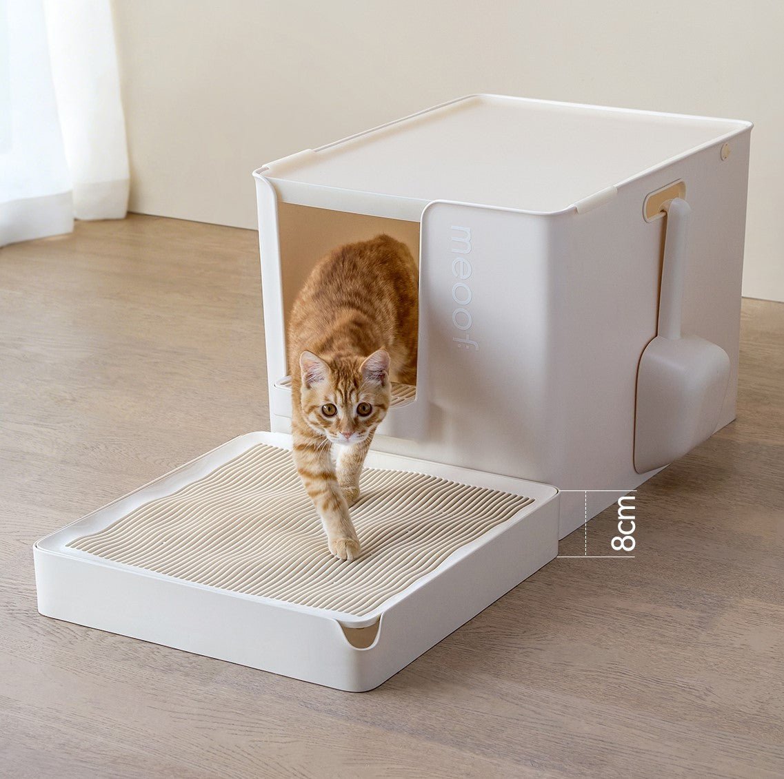 Curved Wave Cat Litter Trapping Mat with Non - Slip Base