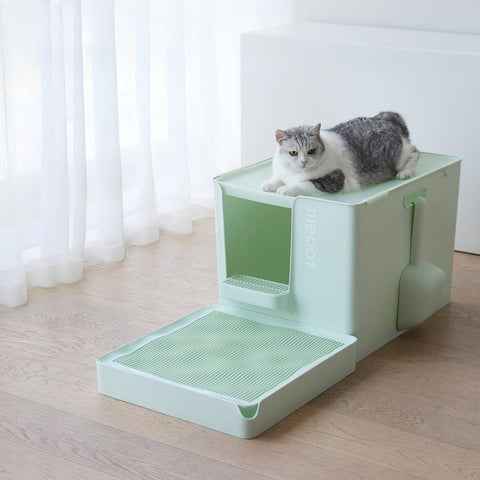 Curved Wave Cat Litter Trapping Mat with Non-Slip Base