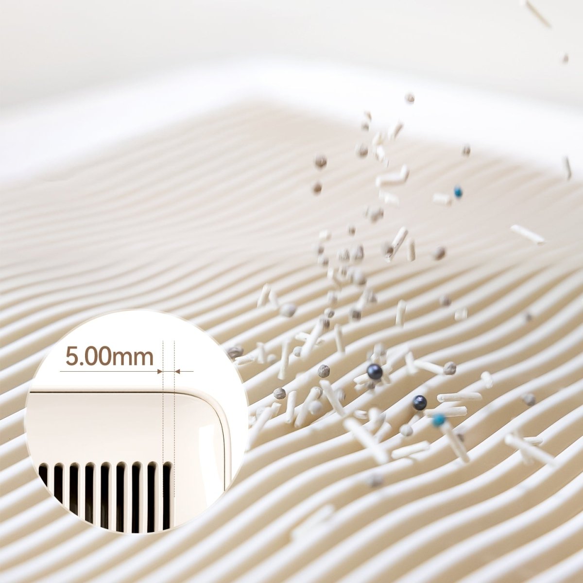 Curved Wave Cat Litter Trapping Mat with Non - Slip Base