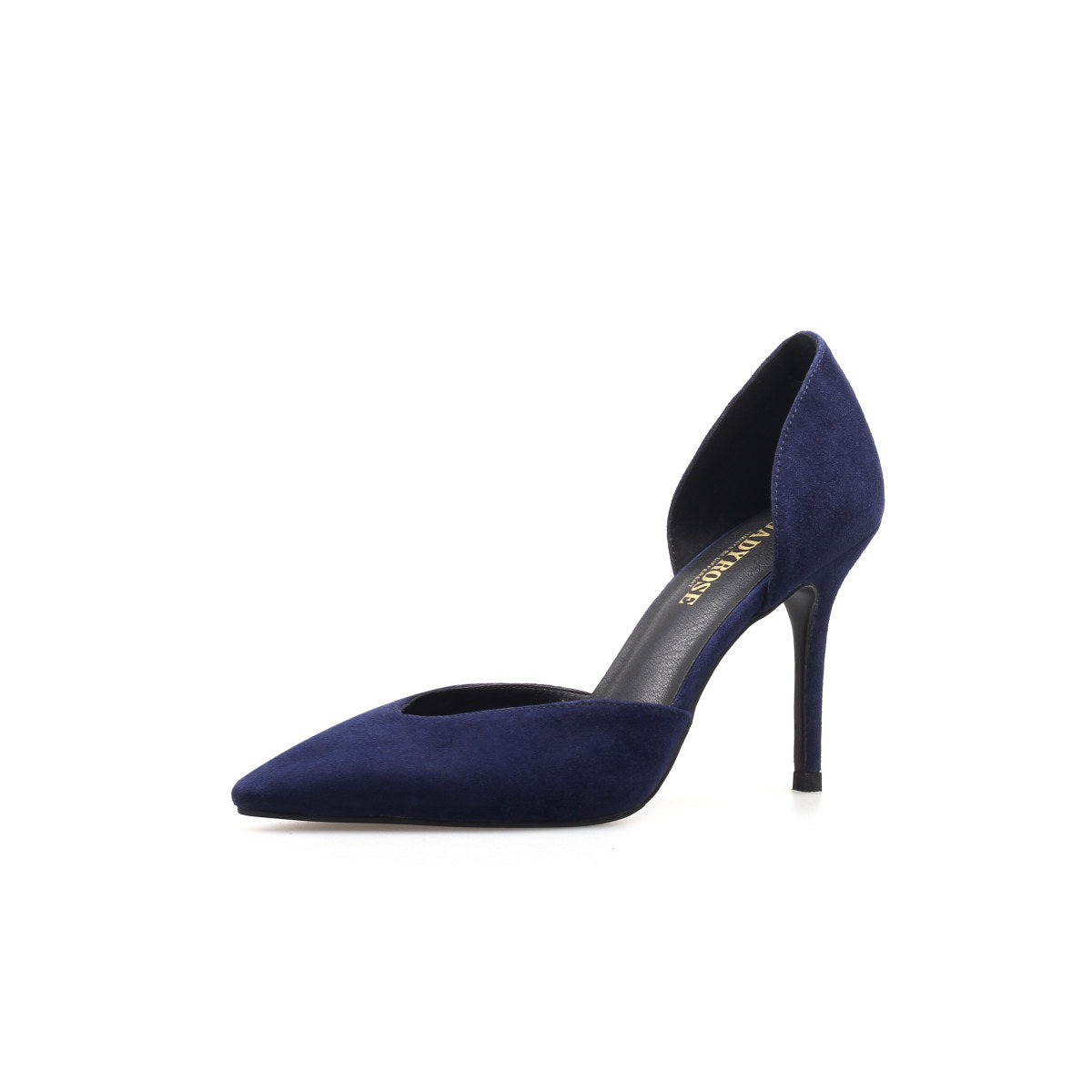 cut out leather stiletto pumps all navy 2